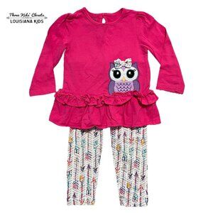 Bumble + Birdie 12m Owl Appliqué Top & Leggings Set